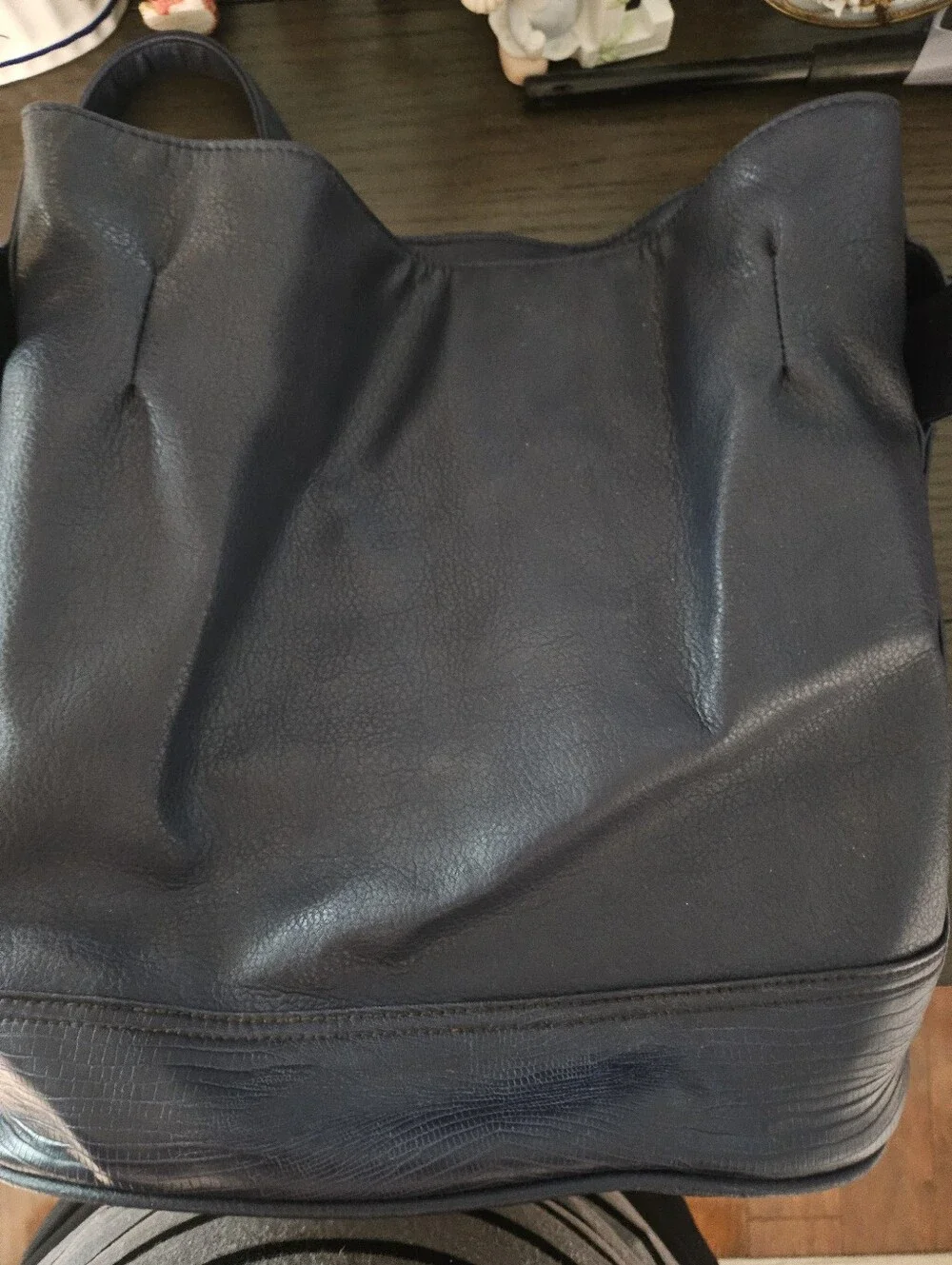 Vintage Anton Blue  Leather Bucket Bag - Women's Handbag